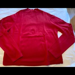 TALBOTS Deep tomato red 100% cotton turtleneck sweater. Very comfortable.